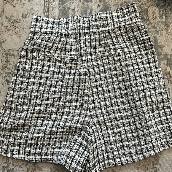 Aaron & Amber Tweed Plaid High Rise Pleated Front Trouser Shorts NWT - Picture 12 of 12